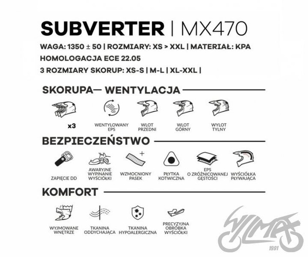 Kask Cross Enduro LS2 MX470 SUBVERTER EVO MATT BLACK