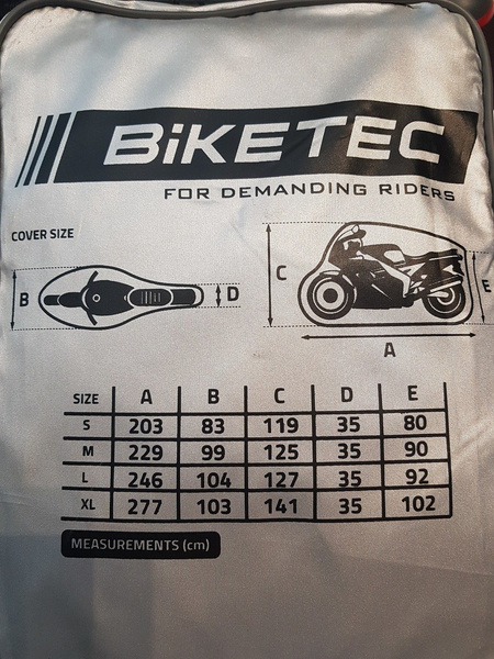 Biketec Pokrowiec na motocykl Aquatec rozmiar XL