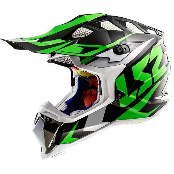 Kask Cross Enduro LS2 MX470 SUBVERTER BLACK WHITE GREEN 