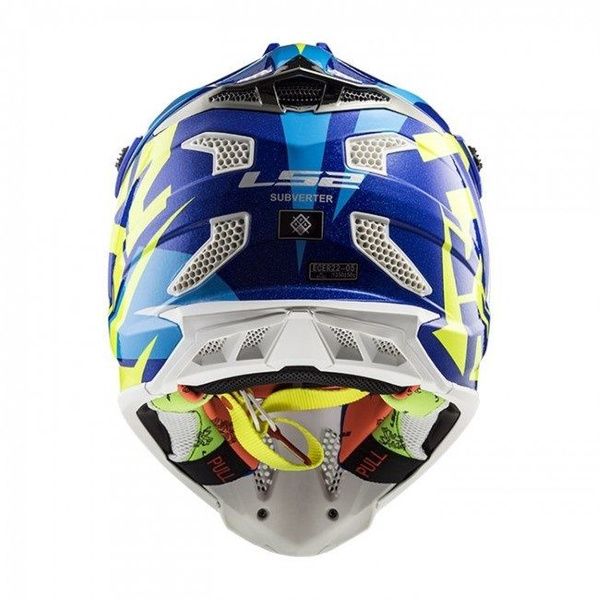 Kask Cross Enduro LS2 MX470 SUBVERTER NIMBLE WHITE BLUE H-V YELLOW