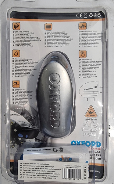 Oxford XA7 Blokada tarczy hamulcowej Screamer z wbudowaną syreną 110dB LK279