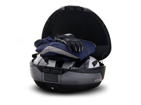 SHAD Kufer Centralny SH48 Dark Grey 48L z Płytą Montażową nakładką Carbon i oparciem D0B48306R
