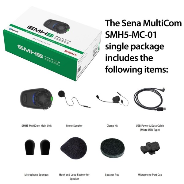 Sena Interkom Motocyklowy SMH5-MC Bluetooth 3.0 z SZYBKIM MOCOWANIEM 700m 